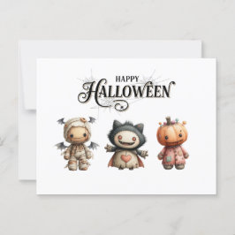 Schattigee mummie, monster en pompoen personages briefkaart