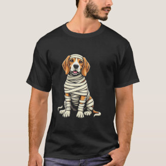 Schattigee Mummy Beagle Funny Dog Lover Halloween  T-shirt