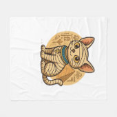 Schattigee Mummy Cat - Oude Egyptische kunst Overs Fleece Deken (Voorkant (Horizontaal))