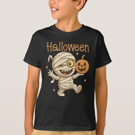 Schattigee Mummy Halloween Kinder jongen T-shirt (Voorkant)