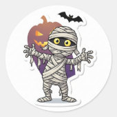 Schattigee Mummy Halloween Sticker | Spooky & Fun  (Voorkant)