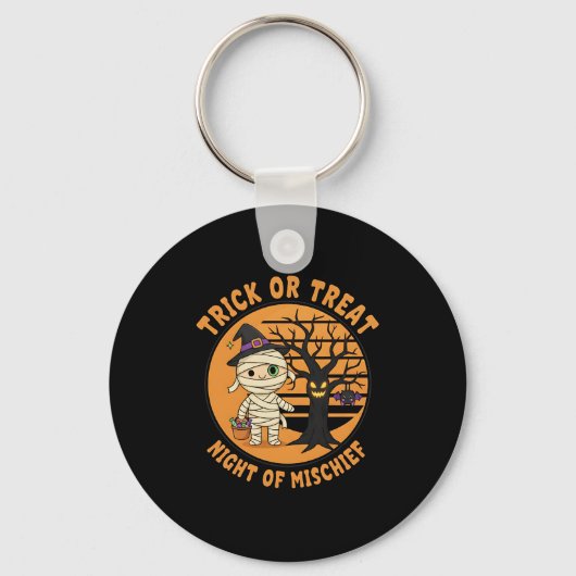 Schattigee Mummy Trick or treat Sleutelhanger voor (Voorkant)