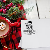 Schattigee Munchkin Cat Retour Adres Kerst Rubberstempel