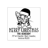 Schattigee Munchkin Cat Retour Adres Kerst Rubberstempel (Afrduk)