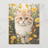 Schattigee Munchkin kat en boterbloem Briefkaart (Voorkant)