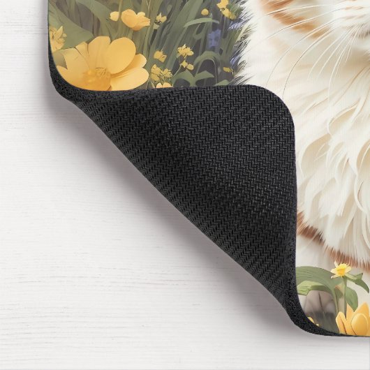 Schattigee Munchkin kat en boterbloem Muismat (Hoek)