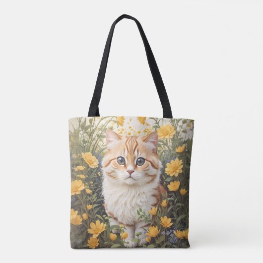 Schattigee Munchkin kat en boterbloem Tote Bag (Achterkant)