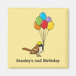 Schattigee Mus met Ballonnen Verjaardag | personal Magneet