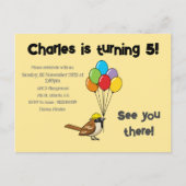 Schattigee Mus met Ballonnen Verjaardag | personal Uitnodiging Briefkaart (Voorkant)