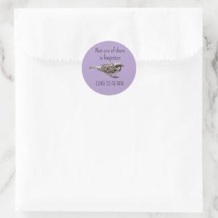 Schattigee mus vogel foto bijbel vers eenvoudige P Ronde Sticker