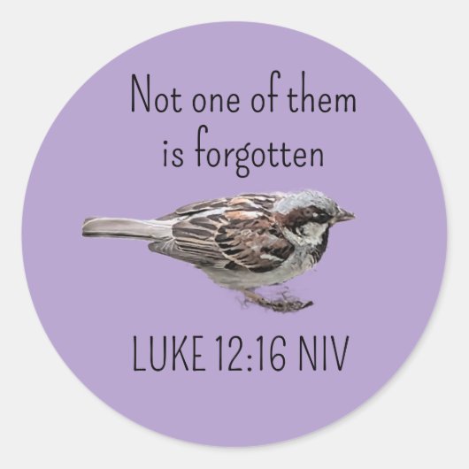 Schattigee mus vogel foto bijbel vers eenvoudige P Ronde Sticker (Voorkant)