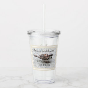 Schattigee mus vogel foto bijbel vers eenvoudige t acryl drinkbeker