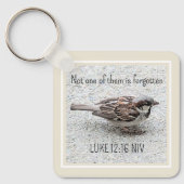 Schattigee mus vogel foto bijbel vers eenvoudige t sleutelhanger (Voorkant)