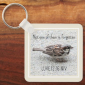 Schattigee mus vogel foto bijbel vers eenvoudige t sleutelhanger (Voorkant)