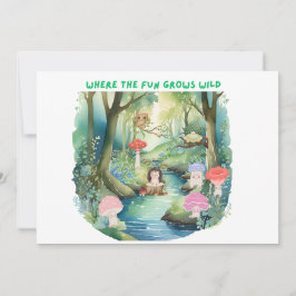 Schattigee Mushroom People Uitnodiging