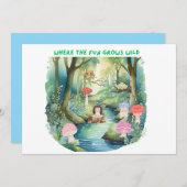 Schattigee Mushroom People Uitnodiging (Voorkant / Achterkant)