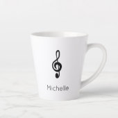 Schattigee Musical Treble Clef gepersonaliseerd Latte Mok (Rechts)