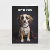 Schattigee Mutt Puppy Dog Vampire Happy Halloween Kaart (Voorkant)