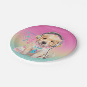 Schattigee Muziek Liefdevolle Golden Retriever Ver Papieren Bordje (Gekanteld)