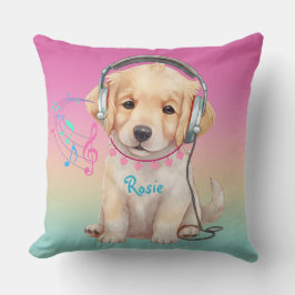 Schattigee muziek met Golden Retriever Kussen