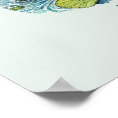 Schattigee muziek spelen kikker aanpasbaar poster (Hoek)