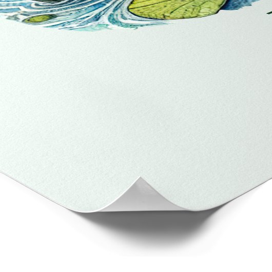 Schattigee muziek spelen kikker aanpasbaar poster (Hoek)