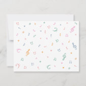 Schattigee muziek thema Kids verjaardagsfeestje ui Kaart (Achterkant)