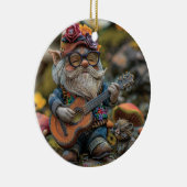 Schattigee muzikale kabouter die gitaar speelt keramisch ornament (Rechts)