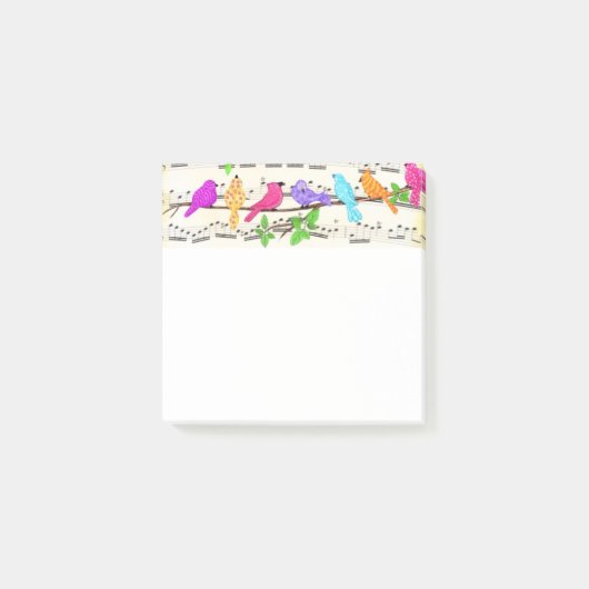 Schattigee Muzikale Vogels Post-it® notes (Voorkant)