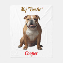 Schattigee "My Bestie" gepersonaliseerde Bulldog d Fleece Deken