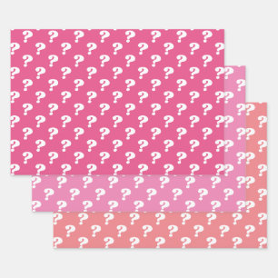 Schattigee Mystery Gift Wrapper (vraagteken) (pink Inpakpapier Vel