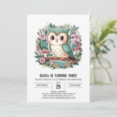 Schattigee Mystieke Digitale Uil Verjaardag Kaart (Staand voorkant)
