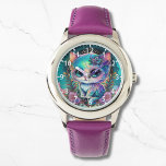 Schattigee mystieke kat kitten hemeldier horloge<br><div class="desc">Schattige Mystical Cat Kitten Celestial Animal eWatch Watches beschikt over een schattige mystieke kat zittend in  wilde bloemen. Creëer door Evco Studio www.zazzle.com/store/evcostudio</div>