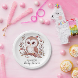 Schattigee mystieke uil Baby shower Papieren Bordje