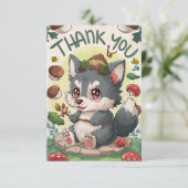 Schattigee mystieke wolf bedankkaart (Staand voorkant)