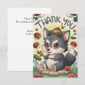 Schattigee mystieke wolf bedankkaart (Voorkant / Achterkant)