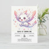 Schattigee Mythische Draak 1e Verjaardag Kaart (Staand voorkant)