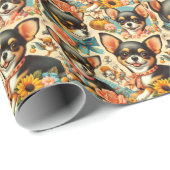  Schattigee naadloze Chihuahua Cadeaupapier (Rol Hoek)