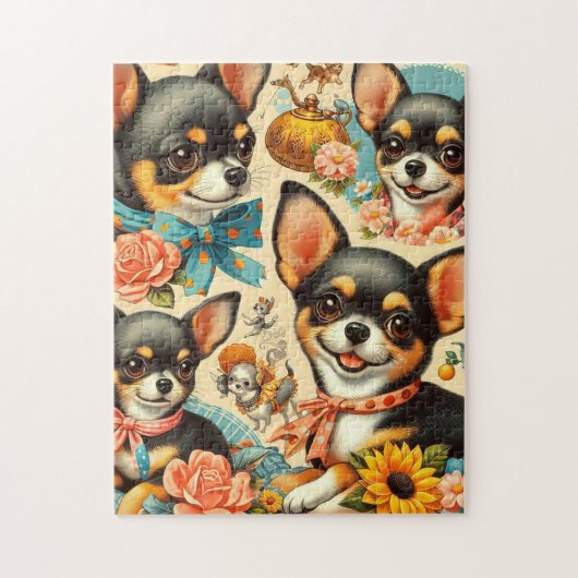  Schattigee naadloze Chihuahua Legpuzzel (Verticaal)