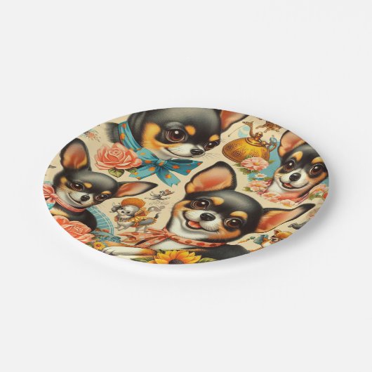  Schattigee naadloze Chihuahua Papieren Bordje (Gekanteld)