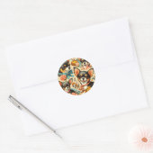  Schattigee naadloze Chihuahua Ronde Sticker (Envelop)
