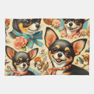 Schattigee naadloze Chihuahua Theedoek