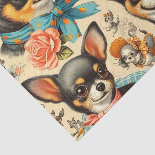 Schattigee naadloze Chihuahua Tissuepapier (Detail)