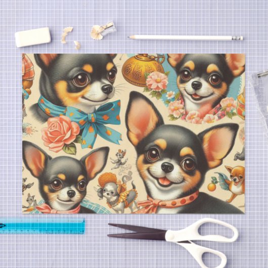  Schattigee naadloze Chihuahua Tissuepapier (Craft)
