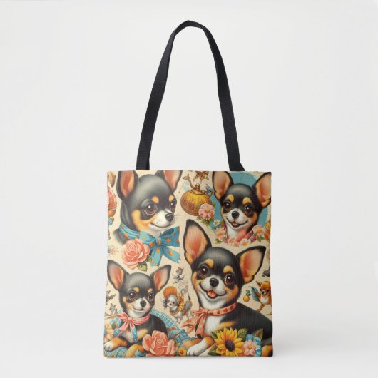  Schattigee naadloze Chihuahua Tote Bag (Voorkant)