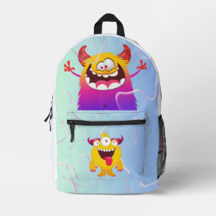 Schattigee Naai Kinder School Monster Backbags Bedrukte Rugzak