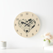 Schattigee naaikit in hartvorm riool naaiwerk grote klok (Huis)