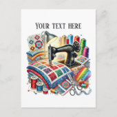 Schattigee naailiefhebbers tekst toevoegen briefkaart (Voorkant)