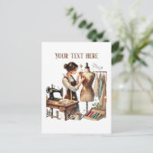 Schattigee naailiefhebbers tekst toevoegen briefkaart (Staand voorkant)