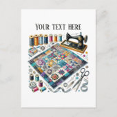 Schattigee naailiefhebbers tekst toevoegen briefkaart (Voorkant)